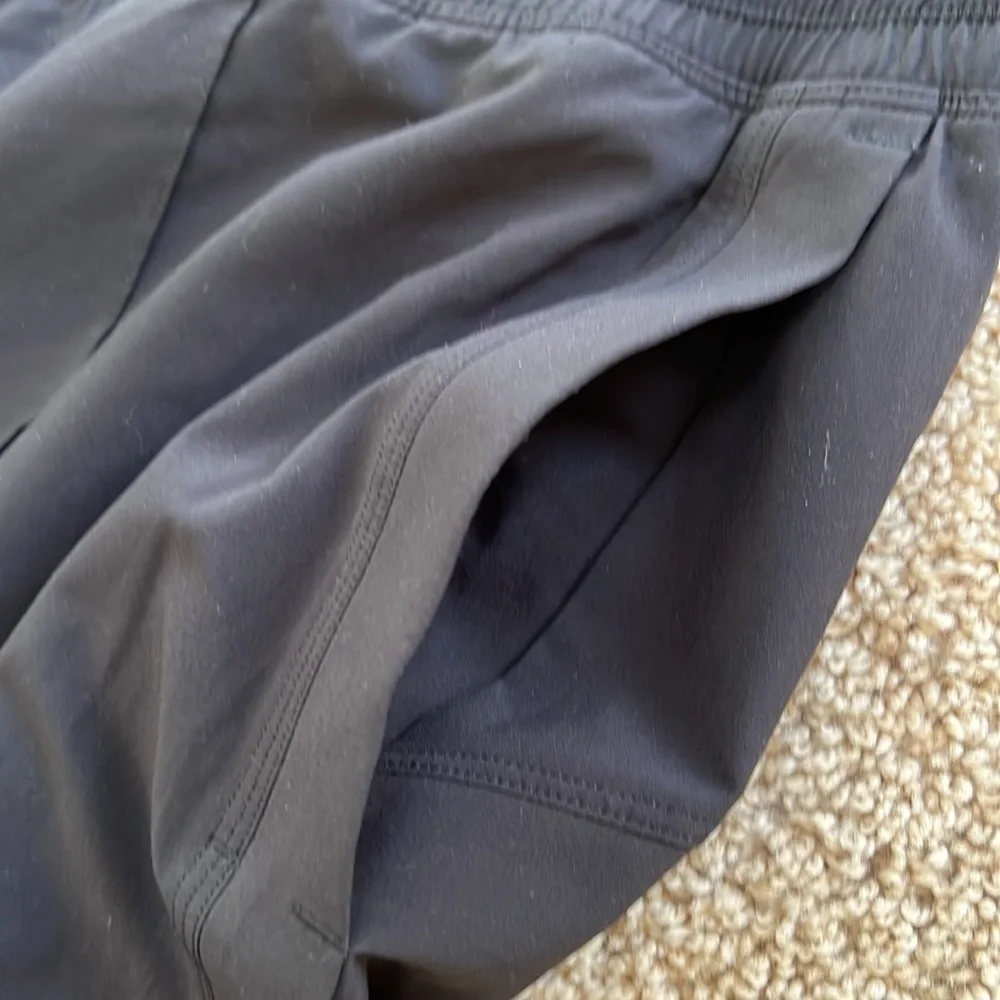 Lululemon Athletica SZ 12, black cropped wide leg pants .